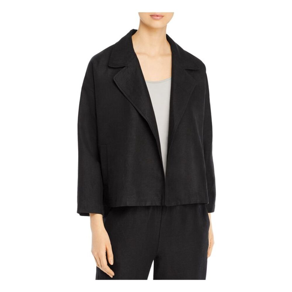 EILEEN FISHER Womens Black Wear To Work Jacket M